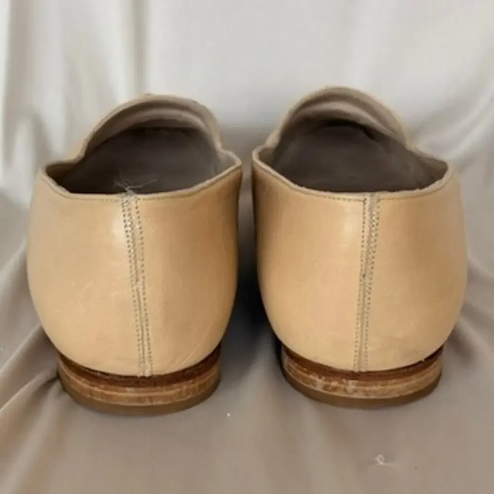 Hayraud Buttery Cream Leather Loafers - Gold Hardware, Made in Italy, EU 38